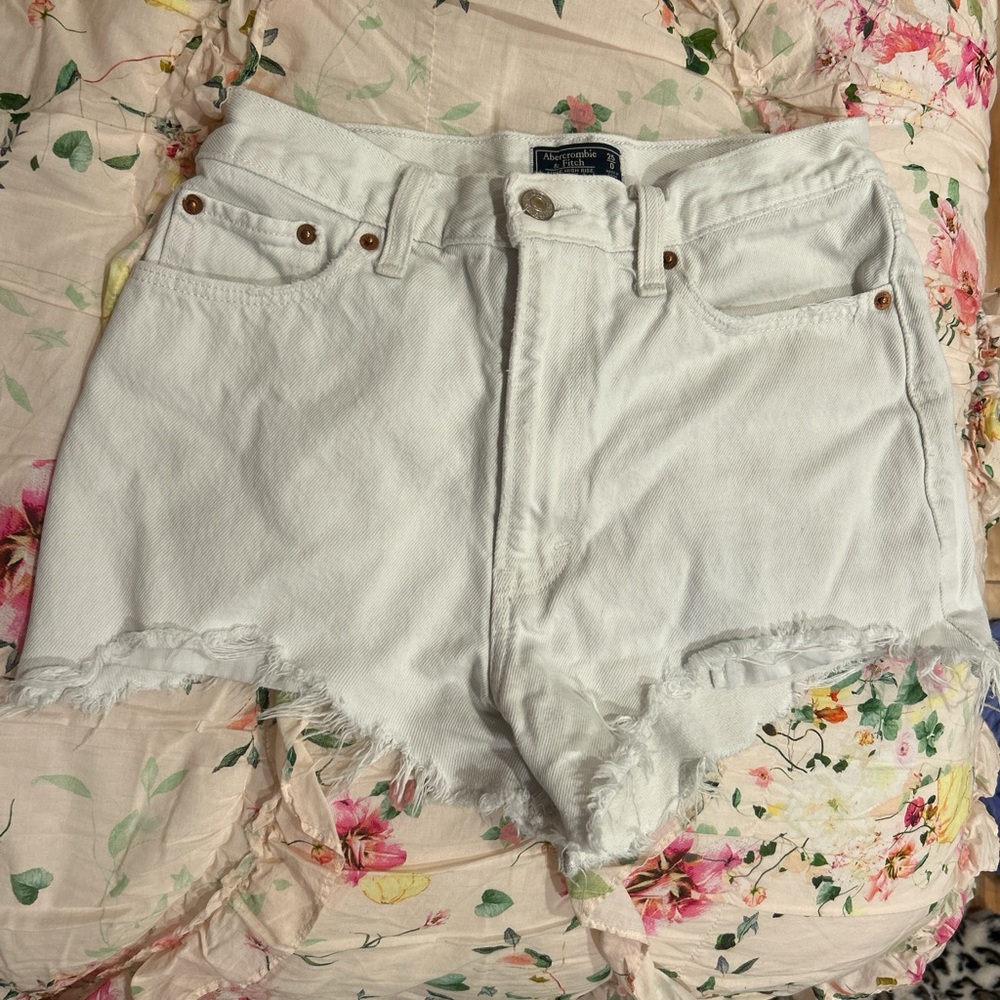 Abercrombie & Fitch White Jean Shorts